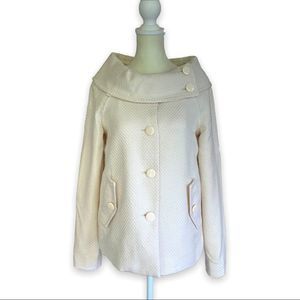 ANTHROPOLOGIE Tulle Cream Tweed Swing Jacket